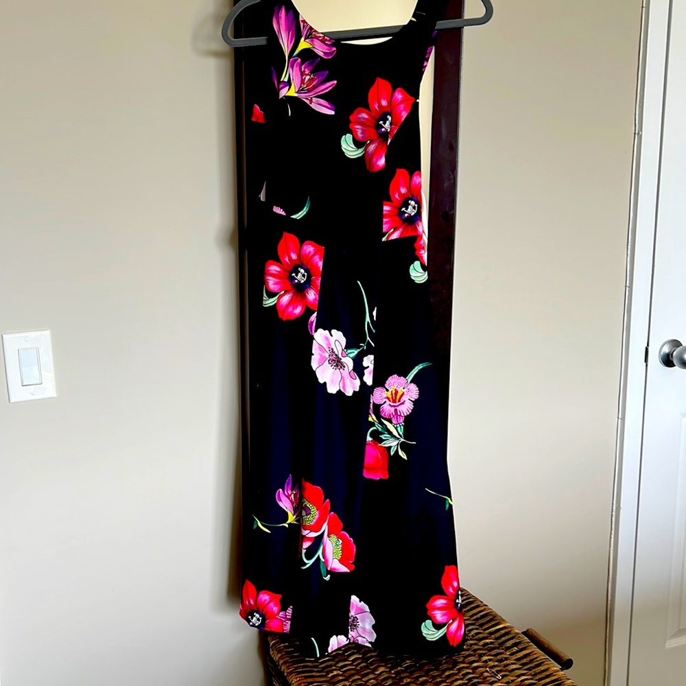 Ann Taylor bow back floral midi dress size 4 great condition